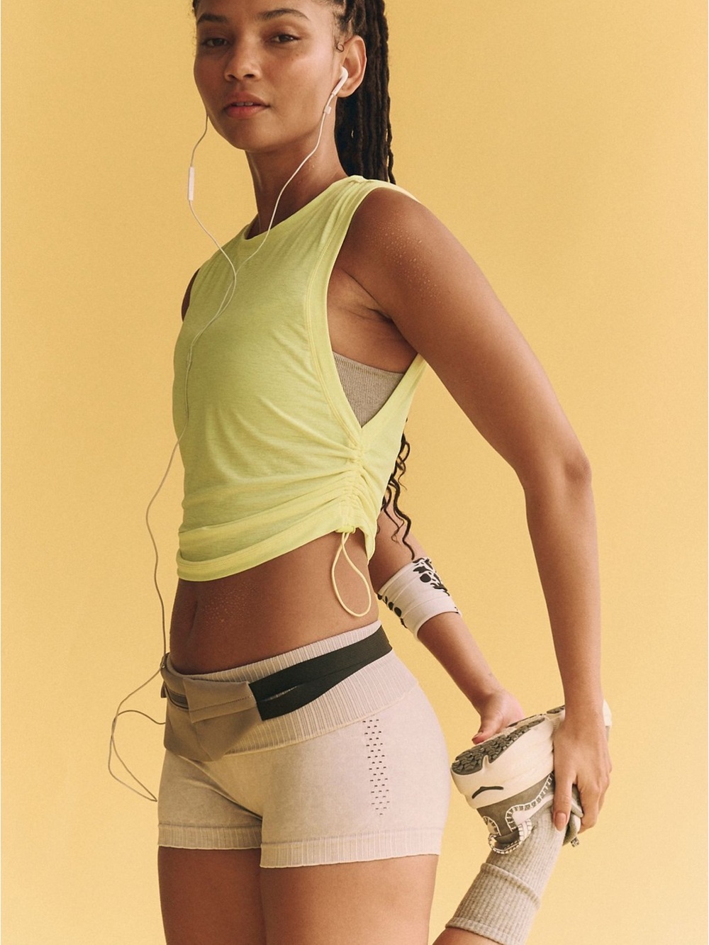 Free People White Wired Earbuds with Light Cable